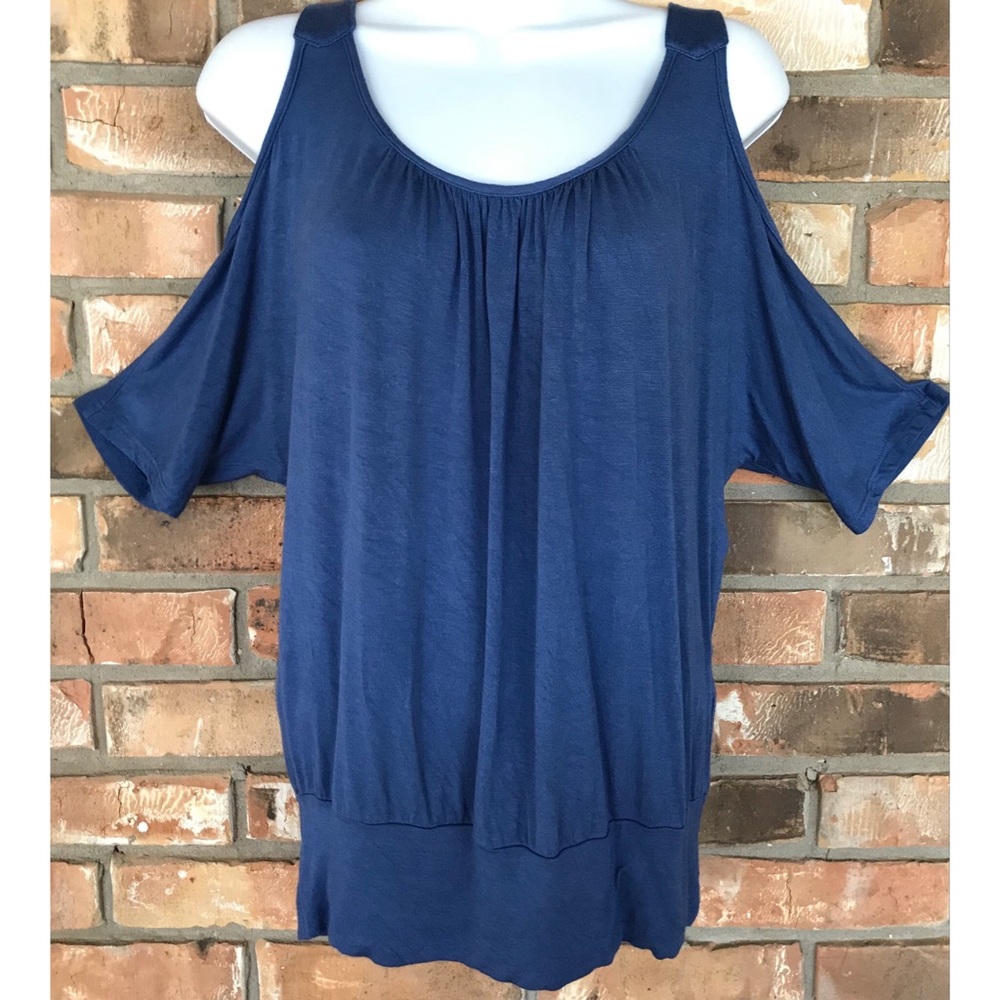 Boston Proper Women’s Blue Cold Shoulder Top XS